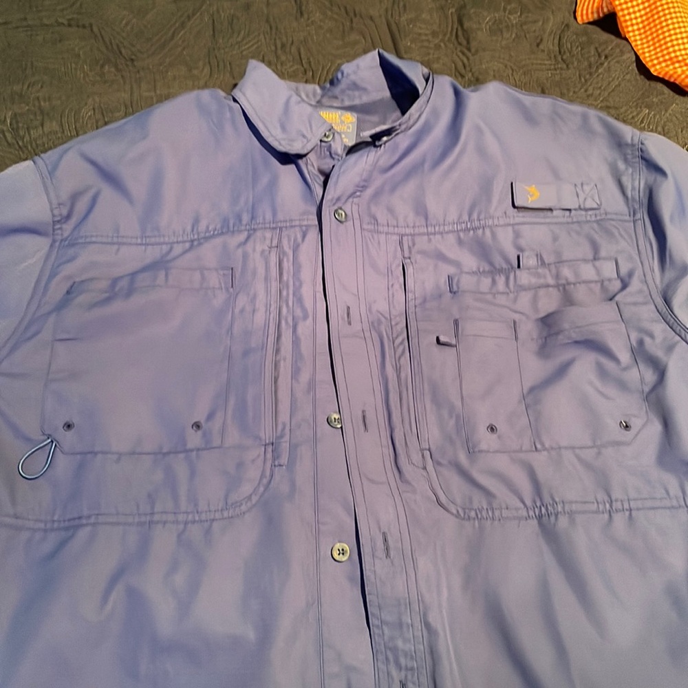 Blue reel legends saltwater button down